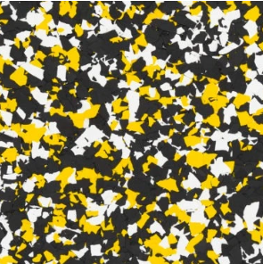 Custom decorative flake mix for an epoxy garage floor