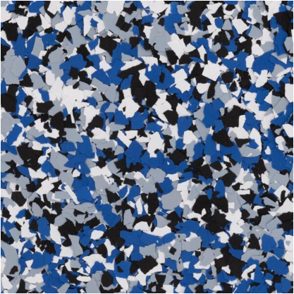 Custom decorative flake mix for an epoxy garage floor