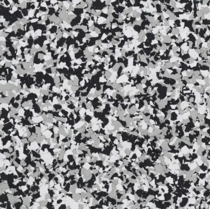 Custom decorative flake mix for an epoxy garage floor